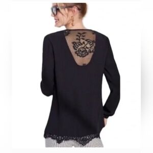 CAbi Tempest Black Lace Top - M